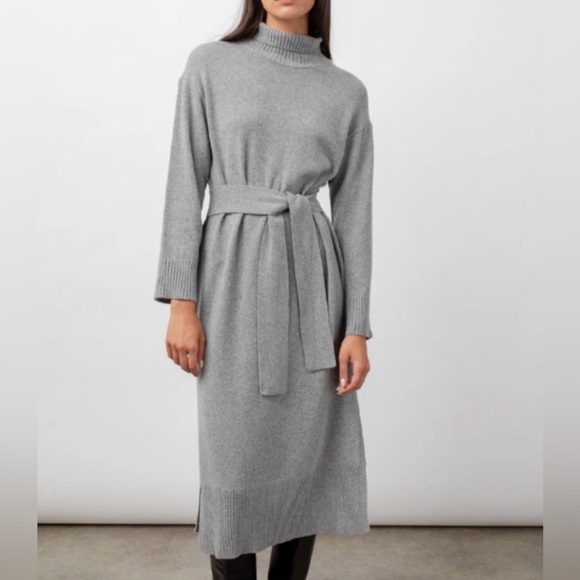 Rails Mila Mock Neck Sweater Dress. Heather Grey. L - Picture 2 of 5